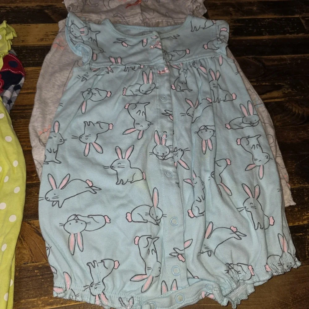 Baby Girl Size 18 Mo Lot Of 6 Rompers Jumpers Bubbles Cute Comfy Bundle